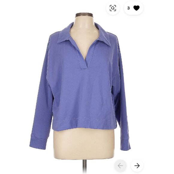 Athleta Purple Collared Sweater Size L - Picture 1 of 6